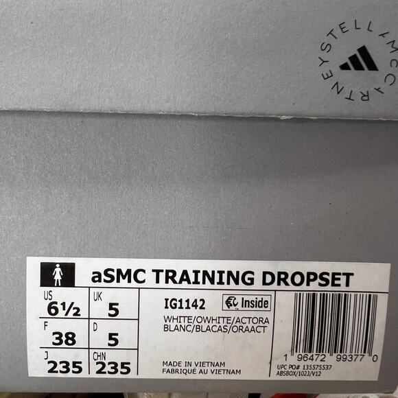 Adidas by Stella McCartney Training Dropset Shoe White Orange IG1142 Women 6.5 - Picture 10 of 10